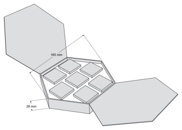 Шоколадный набор 8 Марта - шестигранник №1 - чертеж коробки
