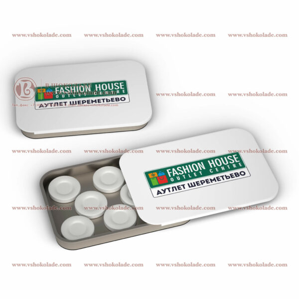 Холодок с логотипом в жестяной банке с логотипом 8 таблеток